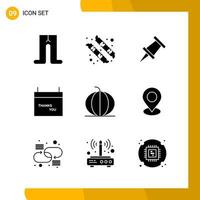 9 Icon Set Solid Style Icon Pack Glyph Symbols isolated on White Backgound for Responsive Website Designing vector