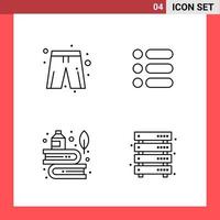 4 Icon Pack Line Style Outline Symbols on White Background Simple Signs for general designing vector