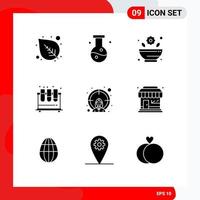 Set of 9 Modern UI Icons Symbols Signs for female study mortar lab test Editable Vector Design Elements