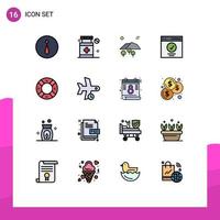 16 User Interface Flat Color Filled Line Pack of modern Signs and Symbols of support help tree user message Editable Creative Vector Design Elements