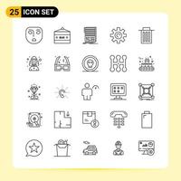 25 Creative Icons for Modern website design and responsive mobile apps 25 Outline Symbols Signs on White Background 25 Icon Pack vector