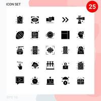 Solid Glyph Pack of 25 Universal Symbols of telescope scope marketing astronomy arrows Editable Vector Design Elements