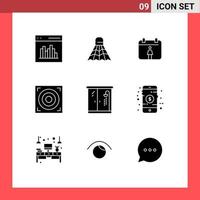 Solid Glyph Pack of 9 Universal Symbols of mobile living game home speaker Editable Vector Design Elements