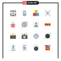 Pack of 16 Modern Flat Colors Signs and Symbols for Web Print Media such as woman vision box look business Editable Pack of Creative Vector Design Elements