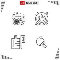 4 Icons Line Style Grid Based Creative Outline Symbols for Website Design Simple Line Icon Signs Isolated on White Background 4 Icon Set vector