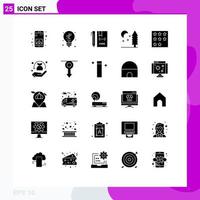 25 Creative Icons Modern Signs and Symbols of business tree code night file Editable Vector Design Elements