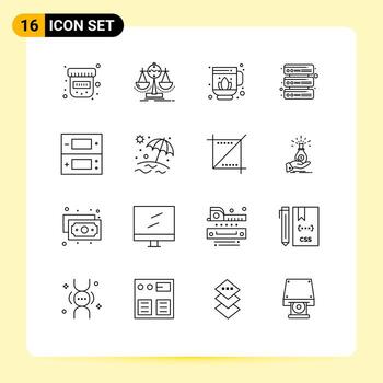 16 esquemas universales establecidos para aplicaciones web y móviles video ds jag consola servidores elementos de diseño vectorial editables vector