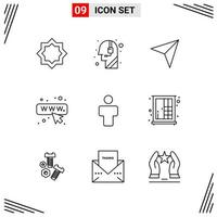 9 Icons Line Style Grid Based Creative Outline Symbols for Website Design Simple Line Icon Signs Isolated on White Background 9 Icon Set vector