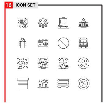 16 esquemas universales establecidos para aplicaciones web y móviles que construyen la codificación de la casa elementos de diseño vectorial editables de la casa blanca blanca vector