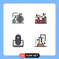 Set of 4 Modern UI Icons Symbols Signs for big call inspiration report contact Editable Vector Design Elements