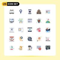 Universal Icon Symbols Group of 25 Modern Flat Colors of id profile cell account church Editable Vector Design Elements
