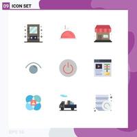 Set of 9 Vector Flat Colors on Grid for power interface shop twitter view Editable Vector Design Elements