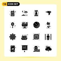 16 Creative Icons for Modern website design and responsive mobile apps 16 Glyph Symbols Signs on White Background 16 Icon Pack vector