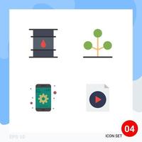 4 Universal Flat Icon Signs Symbols of can gear delivery garden setting Editable Vector Design Elements
