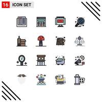 16 Creative Icons Modern Signs and Symbols of building graph code global analysis Editable Creative Vector Design Elements