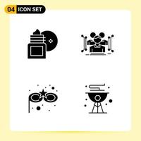 4 Creative Icons for Modern website design and responsive mobile apps 4 Glyph Symbols Signs on White Background 4 Icon Pack vector