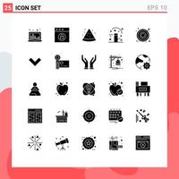 Modern Set of 25 Solid Glyphs Pictograph of arrow business slice arrow magician Editable Vector Design Elements