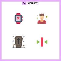 User Interface Pack of 4 Basic Flat Icons of handwatch ghost wedding sportsman play Editable Vector Design Elements