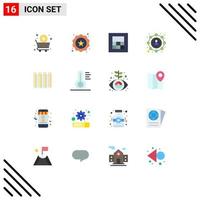 conjunto de 16 iconos de interfaz de usuario modernos signos de símbolos para calentador de radiador calculadora batería marketing paquete editable de elementos de diseño de vectores creativos