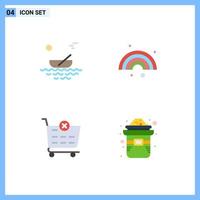 Universal Icon Symbols Group of 4 Modern Flat Icons of boat checkout river forecast shopping cart Editable Vector Design Elements