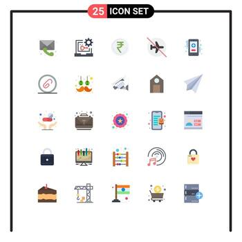 25 Flat Color concept for Websites Mobile and Apps disabled trade development rupee indian Editable Vector Design Elements