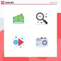 User Interface Pack of 4 Basic Flat Icons of dollar arrow usa out right Editable Vector Design Elements