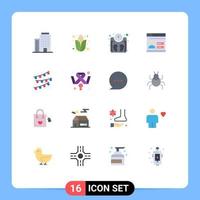 16 Universal Flat Colors Set for Web and Mobile Applications party bulb buntings scale security web Editable Pack of Creative Vector Design Elements