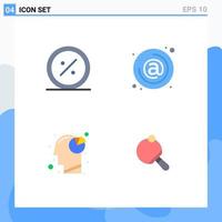 Pack of 4 creative Flat Icons of commerce email commerce address analysis Editable Vector Design Elements