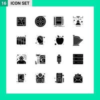 Stock Vector Icon Pack of 16 Line Signs and Symbols for workflow iteration notepad light furniture Editable Vector Design Elements