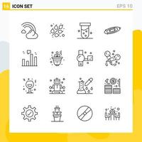 Collection of 16 Universal Line Icons Icon Set for Web and Mobile vector