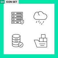 Pack of 4 Line Style Icon Set Outline Symbols for print Creative Signs Isolated on White Background 4 Icon Set vector