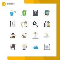 Mobile Interface Flat Color Set of 16 Pictograms of tax book ram book stage Editable Pack of Creative Vector Design Elements