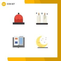 4 Flat Icon concept for Websites Mobile and Apps christmas information winter light reading Editable Vector Design Elements