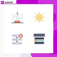 4 Thematic Vector Flat Icons and Editable Symbols of laboratory delete science experiment shinning design Editable Vector Design Elements