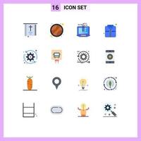 Universal Icon Symbols Group of 16 Modern Flat Colors of system arrows computer clothes office Editable Pack of Creative Vector Design Elements