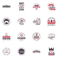 Happy fathers day 16 Black and Pink Typography Fathers day background design Fathers day greeting card Editable Vector Design Elements