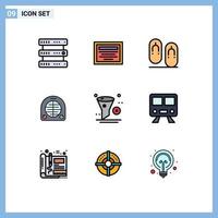 Universal Icon Symbols Group of 9 Modern Filledline Flat Colors of filter delete flops home heater Editable Vector Design Elements