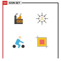 User Interface Pack of 4 Basic Flat Icons of industry selection factory choice riding Editable Vector Design Elements