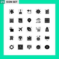 Pictogram Set of 25 Simple Solid Glyphs of dollar shopping energy shop energy Editable Vector Design Elements