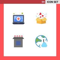 4 Universal Flat Icons Set for Web and Mobile Applications antivirus connect heart install networking Editable Vector Design Elements