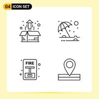 4 Creative Icons for Modern website design and responsive mobile apps 4 Outline Symbols Signs on White Background 4 Icon Pack vector