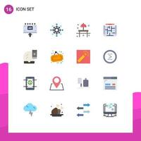 16 Universal Flat Colors Set for Web and Mobile Applications estate blueprint presentation architecture sunshade Editable Pack of Creative Vector Design Elements