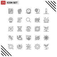 Pixle Perfect Set of 25 Line Icons Outline Icon Set for Webite Designing and Mobile Applications Interface vector