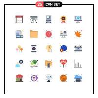 Set of 25 Modern UI Icons Symbols Signs for father badge food withdraw machine Editable Vector Design Elements