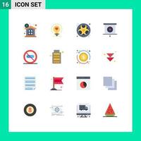 Group of 16 Modern Flat Colors Set for health care gas presentation analytics Editable Pack of Creative Vector Design Elements