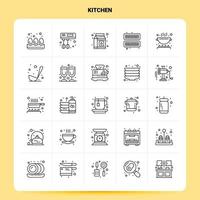 OutLine 25 Kitchen Icon set Vector Line Style Design Black Icons Set Linear pictogram pack Web and Mobile Business ideas design Vector Illustration