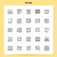 OutLine 25 Kitchen Icon set Vector Line Style Design Black Icons Set Linear pictogram pack Web and Mobile Business ideas design Vector Illustration