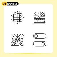 4 Creative Icons for Modern website design and responsive mobile apps 4 Outline Symbols Signs on White Background 4 Icon Pack vector