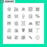 Universal Icon Symbols Group of 25 Modern Lines of development coding candle browser ribbon Editable Vector Design Elements