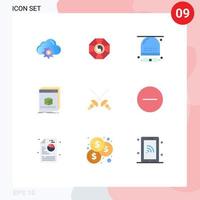 paquete de iconos de vector de stock de 9 signos y símbolos de línea para actividades de aplicación de programa app hat elementos de diseño de vector editables